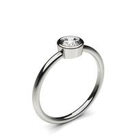 Full Bezel Setting Round Diamond Delicate Ring