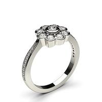 Full Bezel Setting Round Diamond Cluster Ring