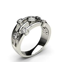 Full Bezel Setting Plain Seven Stone Ring