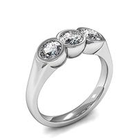 full bezel setting plain three stone ring