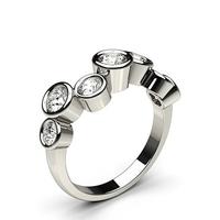 Full Bezel Setting Plain Seven Stone Ring