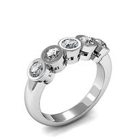 Full Bezel Setting Plain Five Stone Ring