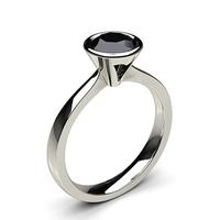 full bezel setting medium engagement black diamond ring