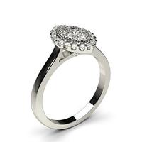 Full Bezel & Pave Setting Round Diamond Cluster Ring