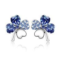 Full Crystal Zircon Earrings Stud Earrings for Women Cute Clover Earrings Fashion Jewelry Accessories
