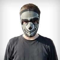 Full Face Neoprene Bike/Ski/Snowboard Mask - Grey Skull
