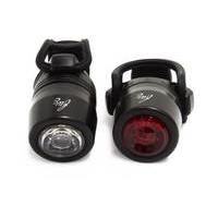 FWE USB Rechargeable 50 Lumen Front/15 Lumen Rear Light Set | Black
