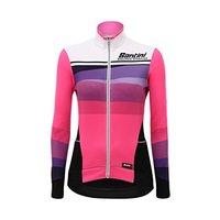 Fw216175coral - Santini Womens Coral Long Sleeve Thermal Jersey Fucsia Pink: