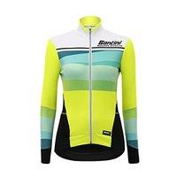 Fw216175coral - Santini Womens Coral Long Sleeve Thermal Jersey Yellow: Yellow