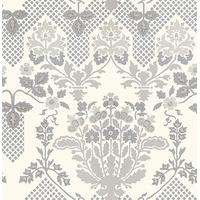 G P & J Baker Wallpapers Drummond Damask Silver, BW45064/1