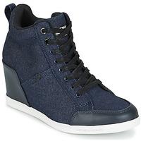 g star raw new labour wedge womens shoes high top trainers in blue