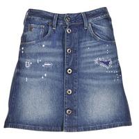 g star raw arc btn a line womens skirt in blue