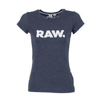 g star raw saal slim r t wmn ss womens t shirt in blue