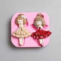 G003 Cute Girl Fondant Cake Mold Chocolate Mold For The Kitchen Baking Silicone Sugar Decoration Cake Tool