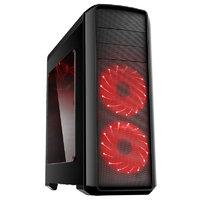 Game Max Volcano Gaming PC Case with Red LED Front Fans