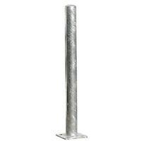 GALVANISED CRASH PROTECTION BOLLARD ON BASE PLATE Ï 90 x h 1000 MM