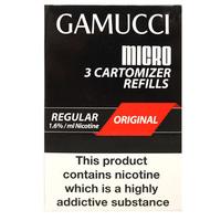 Gamucci Micro 3 Cartomizer Refills 1.6 % Nicotine Regular Original