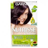 garnier nutrisse creme permanent nourishing hair colour 1 liquorice bl ...