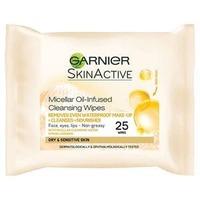 garnier skinactive micellar oil infused cleansing wipes x25