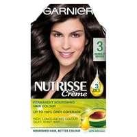 Garnier Nutrisse 3 Darkest Brown Permanent Hair Dye, Brunette