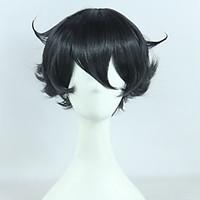 game of laplace black akechi short cosplay wig