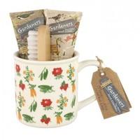GARDENERS Tea-Break Hand Essentials 50ml Hand Cream, 50ml Hand Wash, 1 x Nail Brush and Ceramic Mug