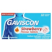 Gaviscon Strawberry Flavour Tablets 32 Chewable Tablets