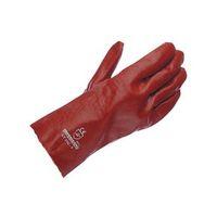 GAUNTLET - RED PVC - 27CM SIZE 8.5 - PACK OF 10 PAIRS