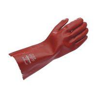 GAUNTLET - RED PVC - 35CM SIZE 8.5 - PACK OF 10 PAIRS