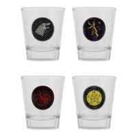 game of thrones 4 x shot glass set