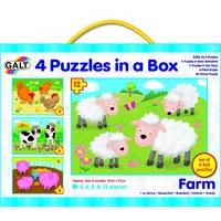galt toys puzzles in a box farm pack of 4
