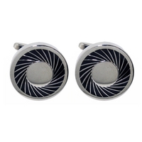 Gaventa Black Edge Circle Cufflinks