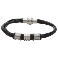 Gaventa Strand Leather Bracelet Blk