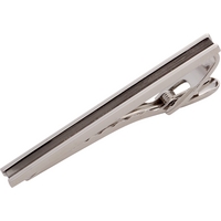 Gaventa Black Lined Tie Clip