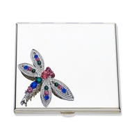 gaventa rainbow crystal dragonfly square mirror compact