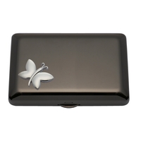 Gaventa Silver Butterfly Rectangular Black Compact Mirror