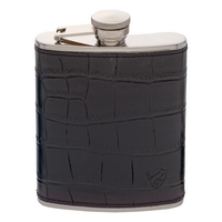 Gaventa Croc Leather 6oz Flask Blk