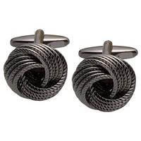 gaventa knot cufflink plated black