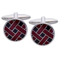 Gaventa Weave Cufflink Red