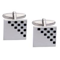 Gaventa Check Cufflink Black and Grey