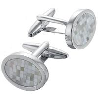 Gaventa Genuine Mother of Pearl Oval Mosaic Cufflinks