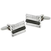 Gaventa Grey Cat\'s Eye Stepped Design Cufflinks