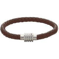 Gaventa Brown Leather Bracelet with Magnetic Steel Clasp
