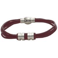 Gaventa Brown Leather Strands Bracelet with Magnetic Steel Clasp