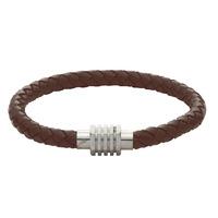 Gaventa Plaited Leather Bracelet Brn