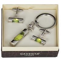 gaventa green spirit level keyring cufflink set