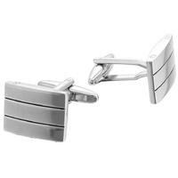 Gaventa Polished Black Enamel Stripe Cufflinks