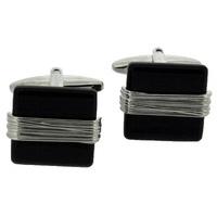 gaventa spray black with rhodium wire cufflinks