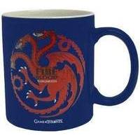 game of thrones fire and blood targaryen blue and white mug