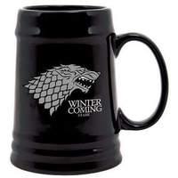 game of thrones winter is coming stark black ceramic beer stein